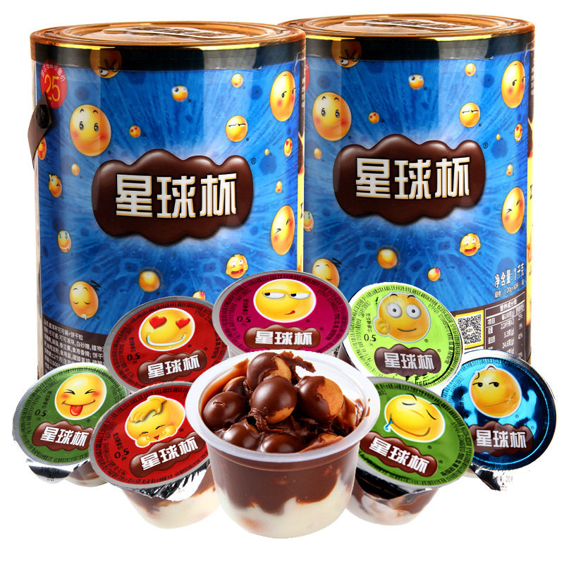 甜甜乐星球杯桶装1000g巧克力儿童夹心饼干大礼包星球杯大礼包