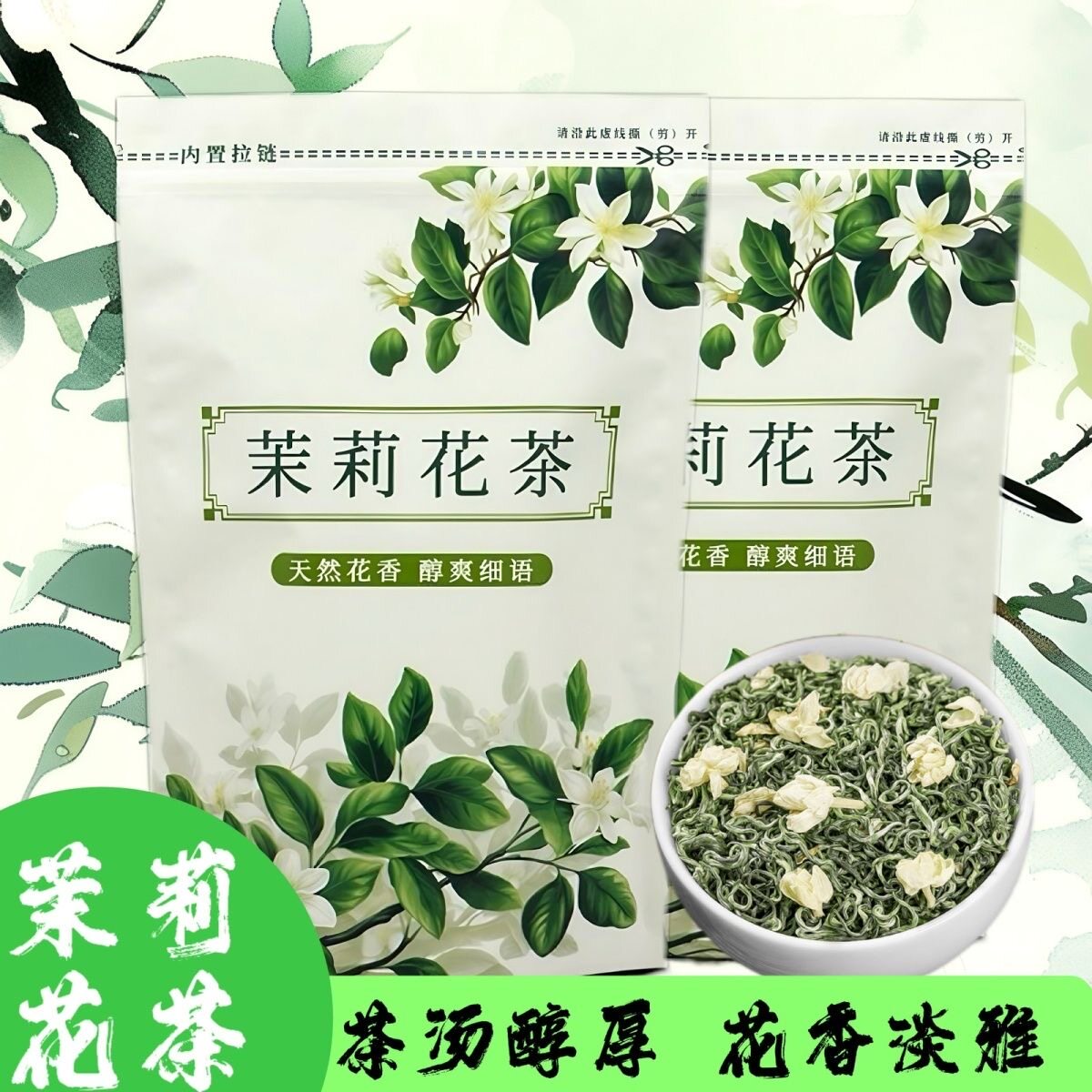 云南特产茉莉花茶当季新茶浓香耐泡茶叶袋装花草茶绿茶送礼推荐