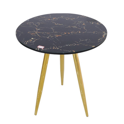 side table客厅岩板贴画茶几轻奢小户型家用圆形钢化玻璃咖啡桌