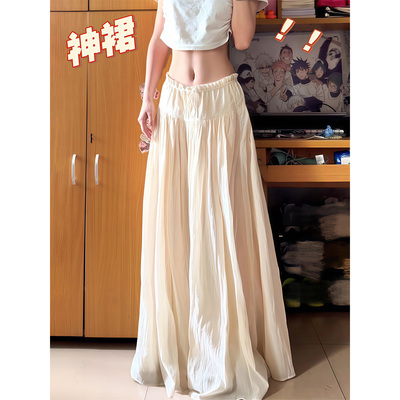 韩系百褶身裙裤女夏季薄2026新款高腰显瘦垂感气质a字阔腿裤0709r