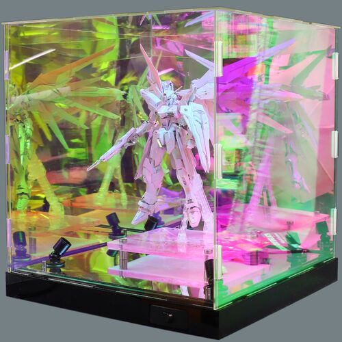 紫光灯展示架 镜面幻彩透明亚克力 玩具收纳盒手办防尘罩展示柜子