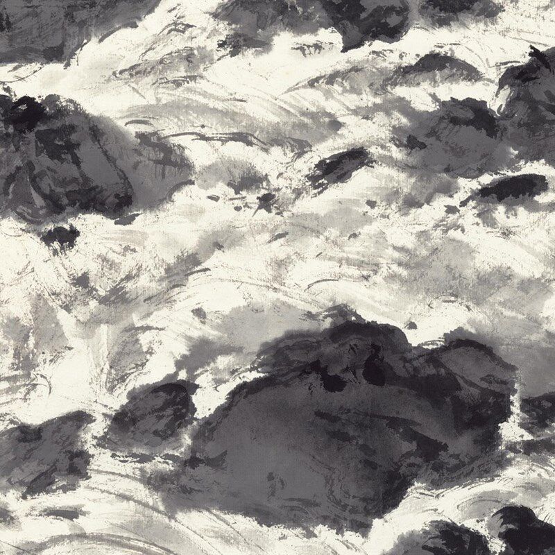 傅抱石-飞泉图写意山水人物水墨画国画微喷古代名画复制品装饰画