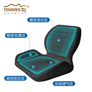 丹麦TEMMES泰梅斯 办公坐垫靠垫一体垫 舒臀记忆棉椅子座垫