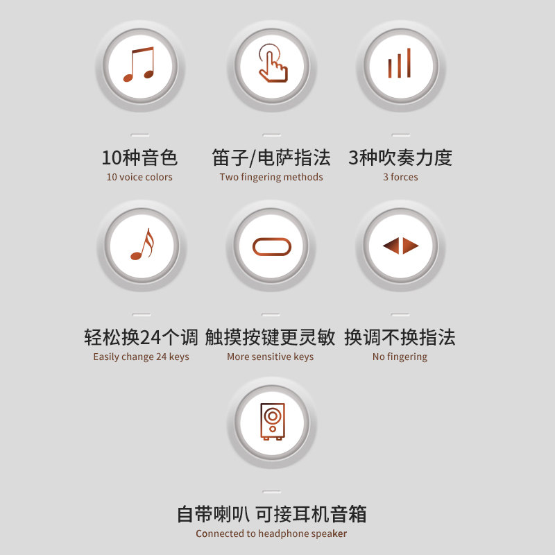 玄鹤迷你电吹管葫芦丝萨克斯笛子唢呐老年人简单易学智能伴奏乐器