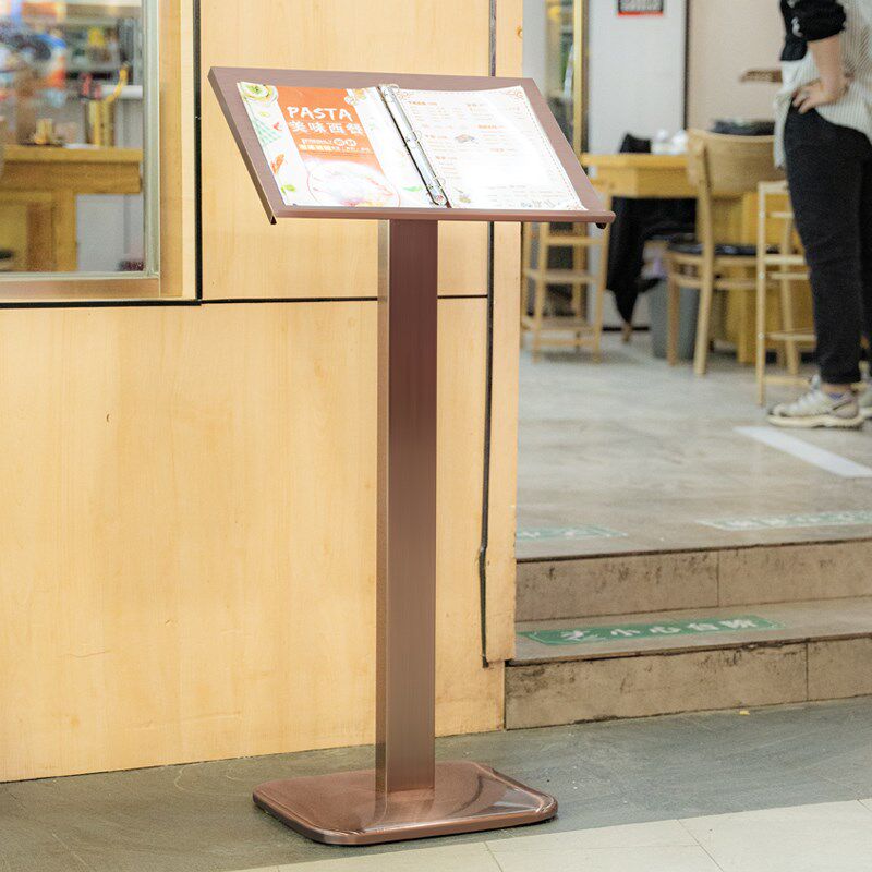 餐厅门口立式翻页菜谱菜单展示架易拉宝销售楼活页文件资料公示牌