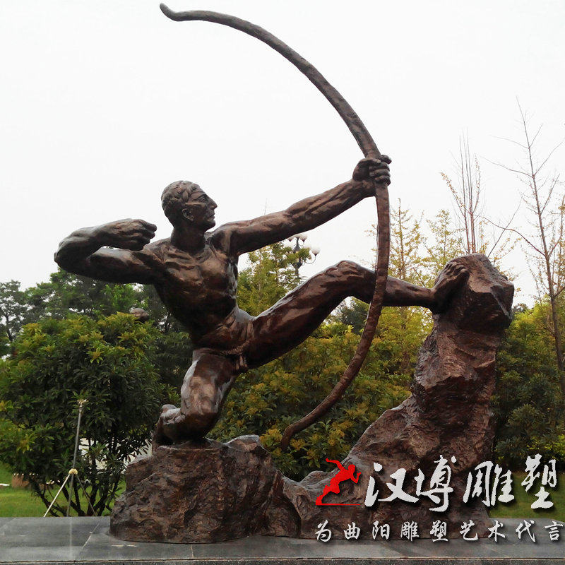 玻璃钢仿铜抽象人物雕塑户外园林铸铜古代少女吹笛子雕塑可定制做