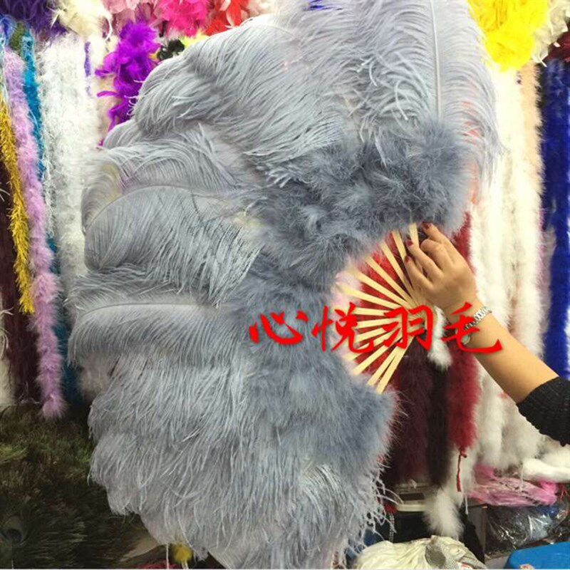 新款高端鸵鸟羽毛绒毛扇子超大cos演出舞蹈羽毛扇 颜色可定制包邮