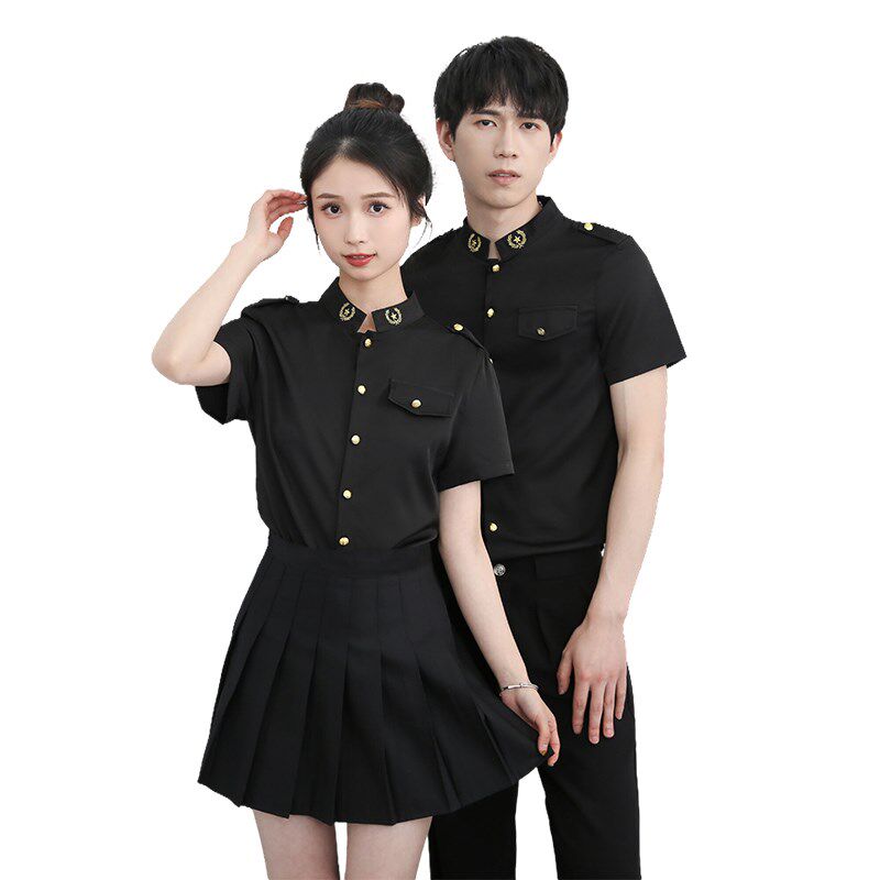 ktv服务员工作服男长短袖制服空少爷夏季夜场酒吧工衣LOGO定制服