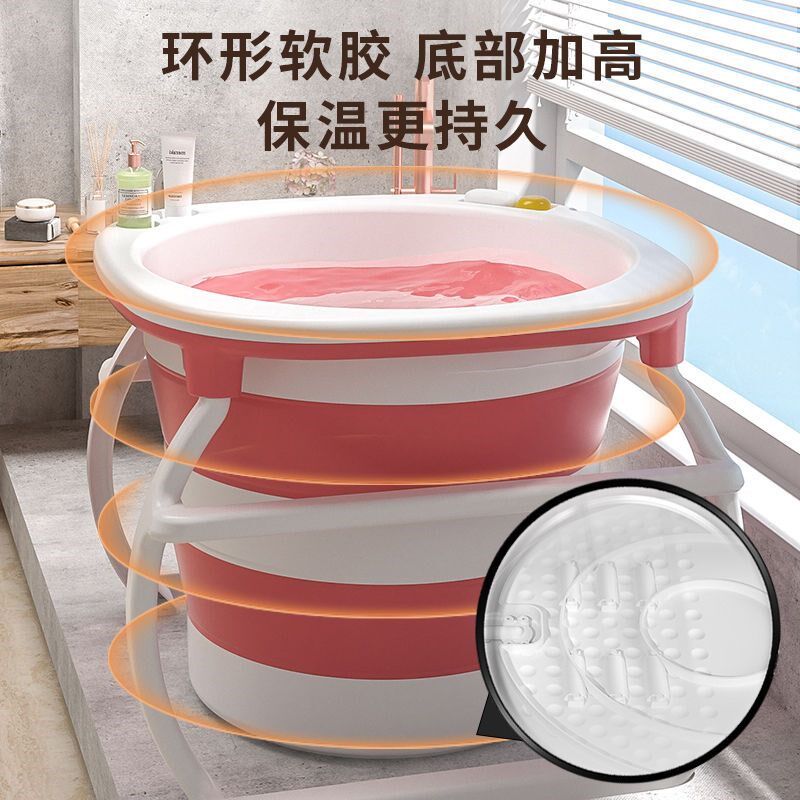 泡澡桶大人可折叠浴桶浴缸加高儿童沐浴盆全身圆形洗澡桶家用折叠