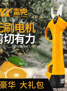 雷克无刷电动修枝剪刀园林果树粗枝剪修剪树枝充电式锂电家用电剪