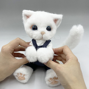 南姐手工 缝制毛海布艺 猫咪关节娃娃 玩偶diy材料包 定制成品