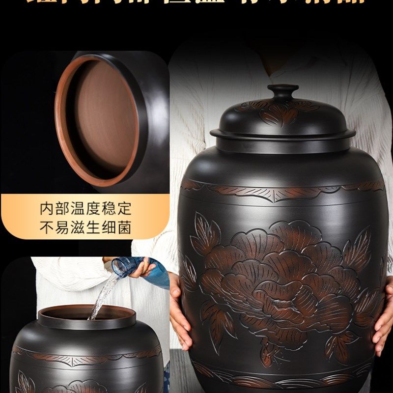 【滇匠】水缸家用储水用建水紫陶非紫砂茶道储水缸水桶
