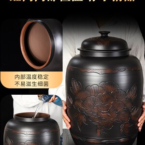 【滇匠】水缸家用储水用建水紫陶非紫砂茶道储水缸水桶