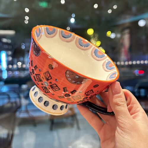 【橙意系列】早餐杯 真的很好看!陶瓷马克杯大容量咖啡杯子水杯