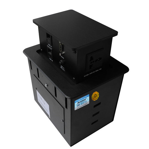 奥盛多媒体插座电动升降式桌面插座多功能插座 气动桌插 网路定制