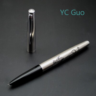 金豪911全钢铱金笔龙图腾钢笔暗尖特细超细尖美工尖送英雄254墨水