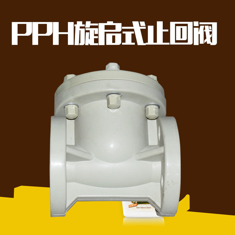 三厘 环琪 协羽PH塑料卧式止回阀 PPH塑料旋启式止回阀 PPH化工图片