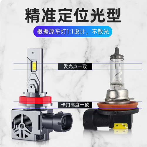 鲸特适用13-17款陆风X5专用LED前大灯远光灯近光车灯改装超亮灯泡