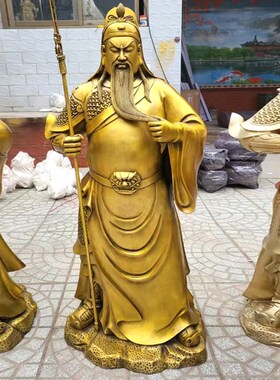 铜关公摆件客厅开业店铺纯铜关二爷武财神铜像黄铜关公像供奉佛像