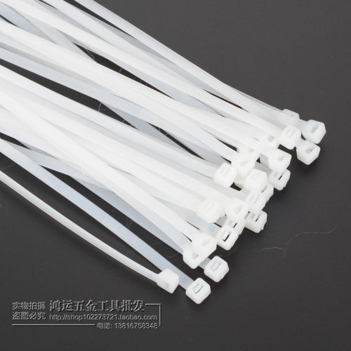 4*200mm固定塑料尼龙扎带 自锁式白色捆线带线束扎线带