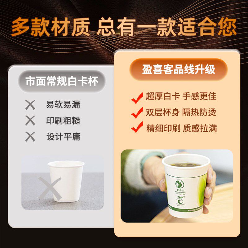 纸杯定制logo咖啡杯子一次性带盖双层加厚硬广告用水杯定做1000只