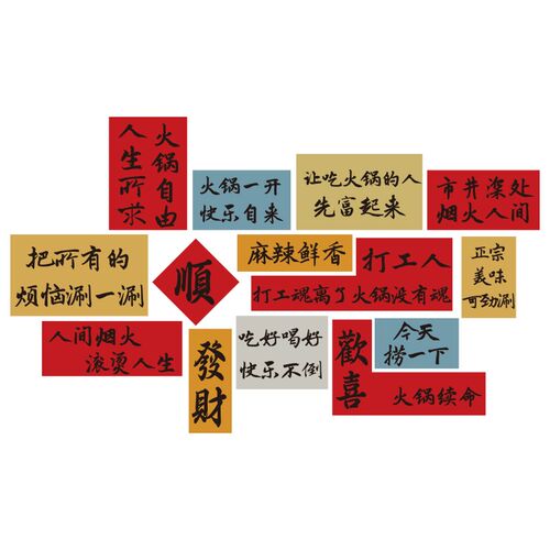 市井风格装饰网红火锅店创意墙面工业复古怀旧餐饮文化背景贴壁画