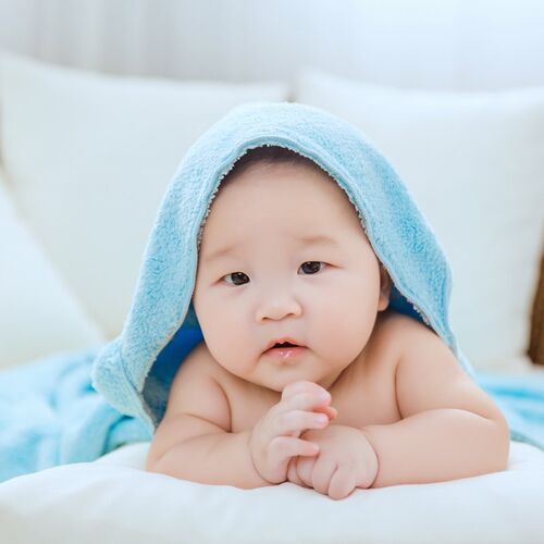 新生婴儿抱被宝宝带帽子浴巾柔软抱毯 锁温小毛毯带帽方浴巾厚实