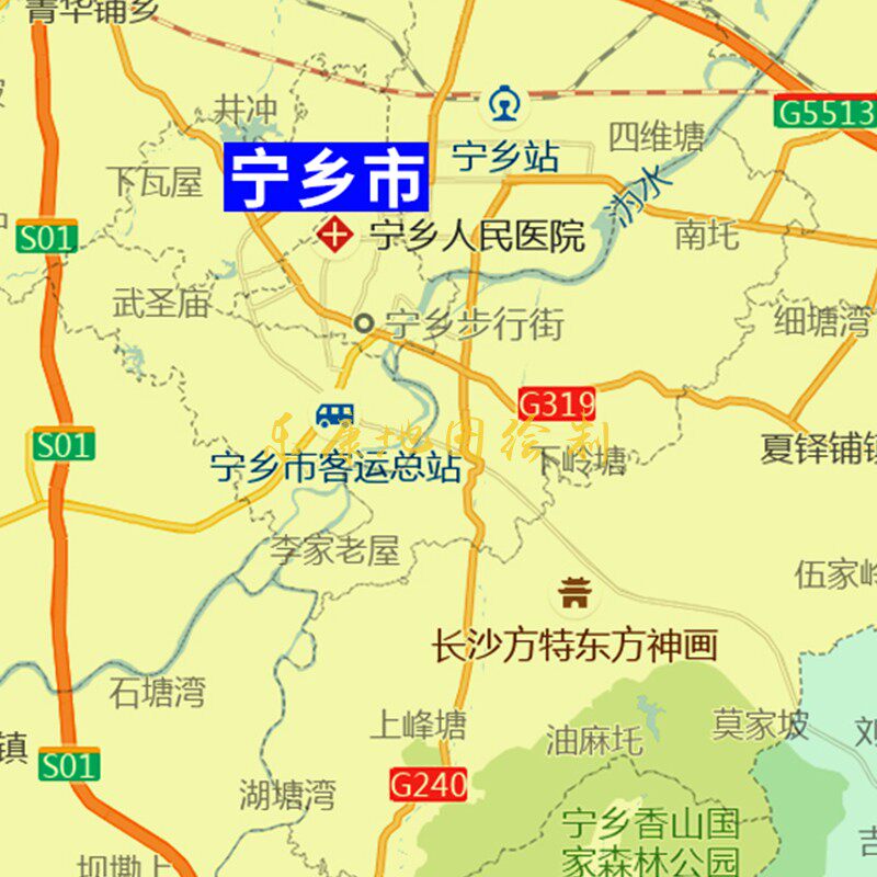 新款长沙市行政区划城市地图办公室挂图高清超大尺寸可定制电子版