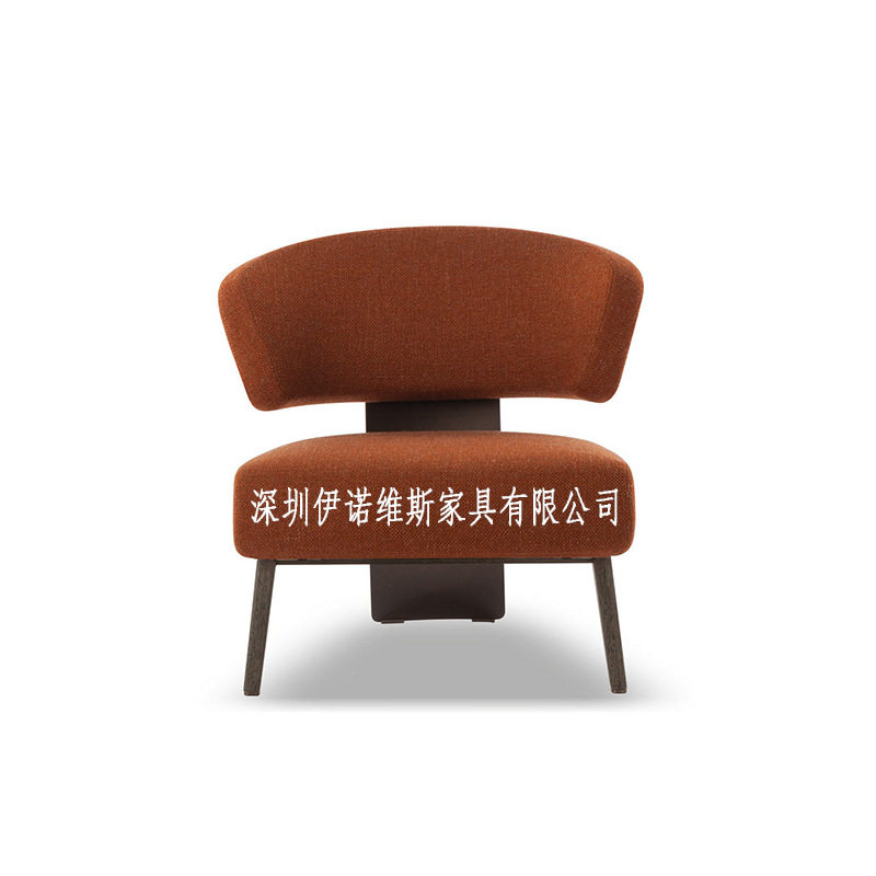 现代简约时尚布艺沙发椅新中式设计师客厅接待洽谈单人休闲家居