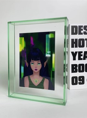 桌面亚克力磁吸悬浮相框创意摆件5寸6寸画框透明彩色海报装裱挂墙