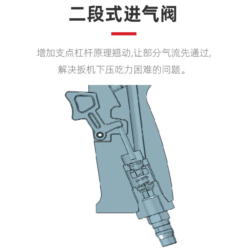 泰克气动扳手工业级补胎风炮大扭力强力型7叶片结构1/2汽修风炮机