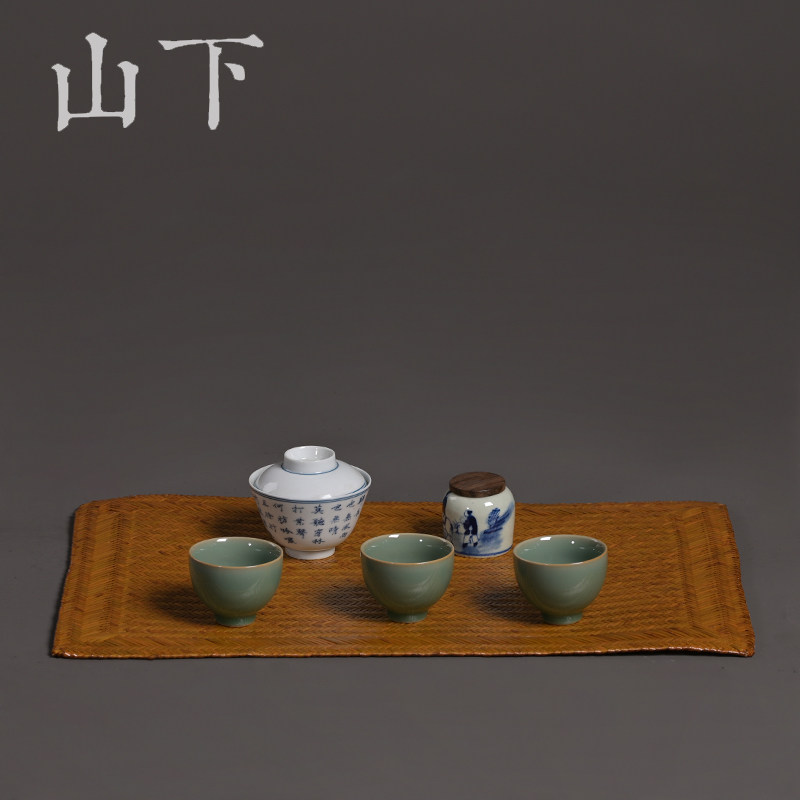 手工竹茶席茶盘垫竹编茶垫家用禅意茶具垫功夫茶道桌旗桌垫隔热垫
