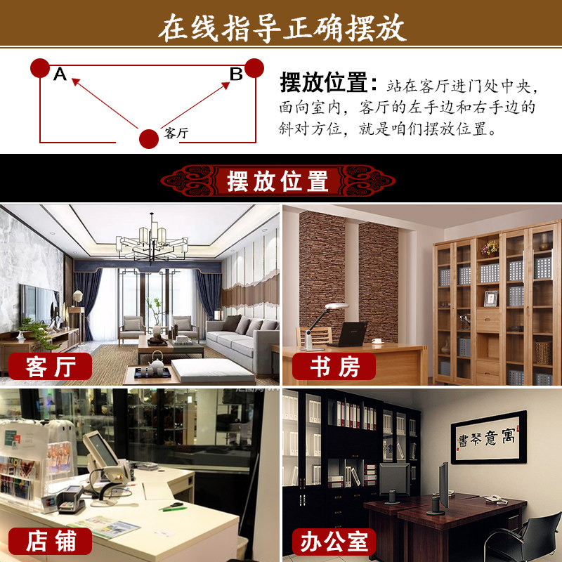 铜麒麟摆件一对纯铜饰品送子踩八卦门口客厅家居装饰品办公室书房