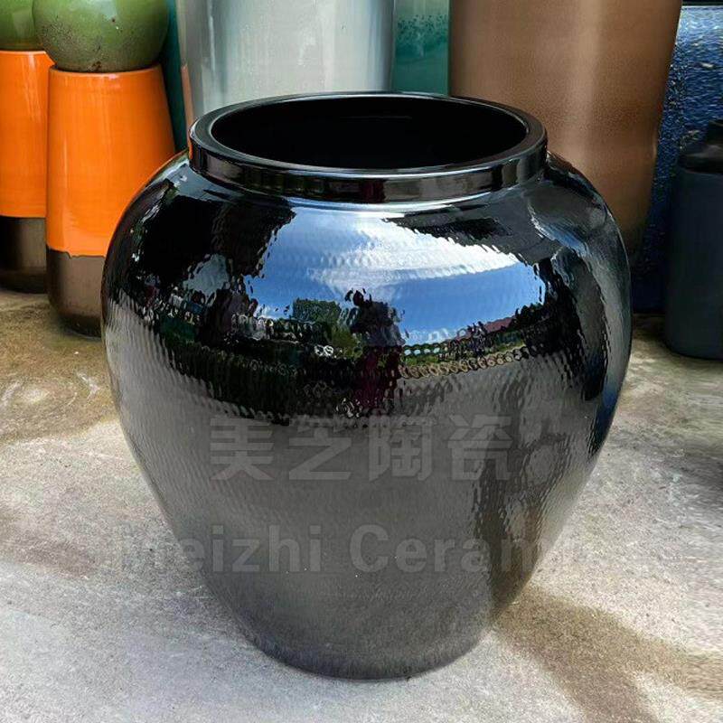 定做复古陶罐花瓶陶瓷大缸餐厅流水景坛子插花器落地花艺干支摆件