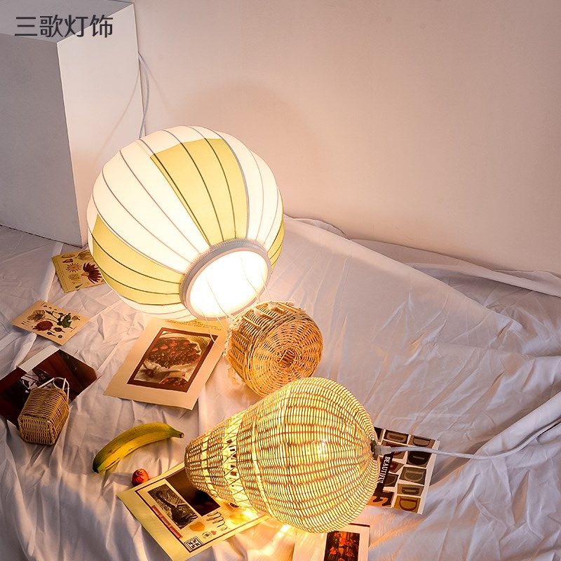 热气球吊灯简约幼儿园游乐场装饰儿童房间男孩女孩布艺卧室吊灯具