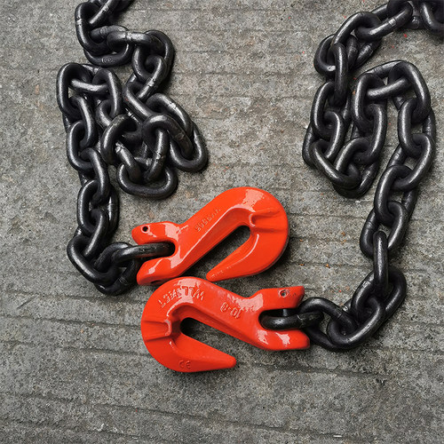 双钩起重链条索具羊角抓钩卡链勾卸钢筋专用捆绑吊链挂链行车挂钩