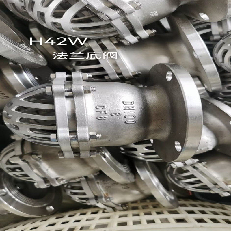 304不锈钢丝扣底阀H12W-6P水泵吸水止回阀升降式底阀H42W法兰底阀