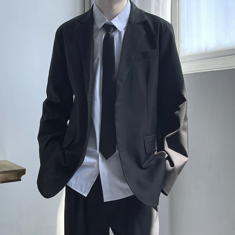 dk制服男西装外套一套初高中毕业班服学院风小西服学生jk西服套装