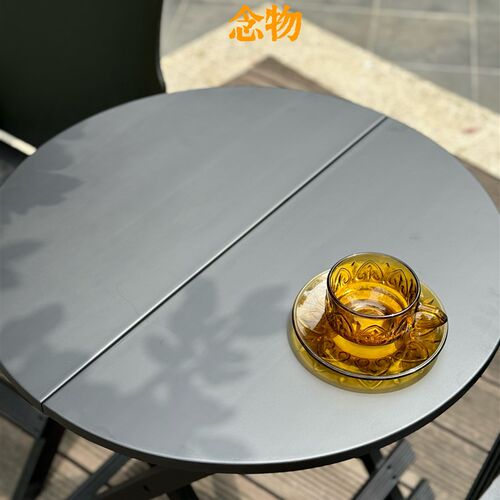 复古实木黑色户外折叠桌咖啡桌餐桌茶桌外摆小吃桌民宿小院露台桌