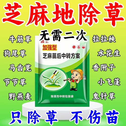 芝麻除草剂芝麻苗后除草剂狗尾草牛筋草灰灰菜田旋花芝麻专用除草