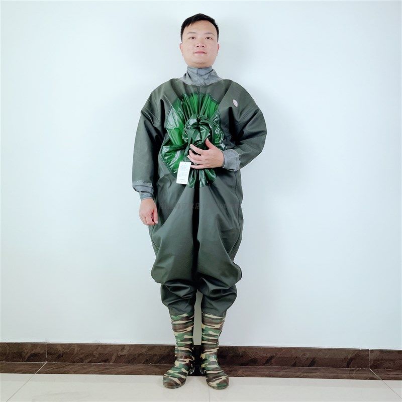 全身加厚连体下水裤皮叉挖藕服摸抓鱼雨裤捕鱼男防水裤子衣服雨衣