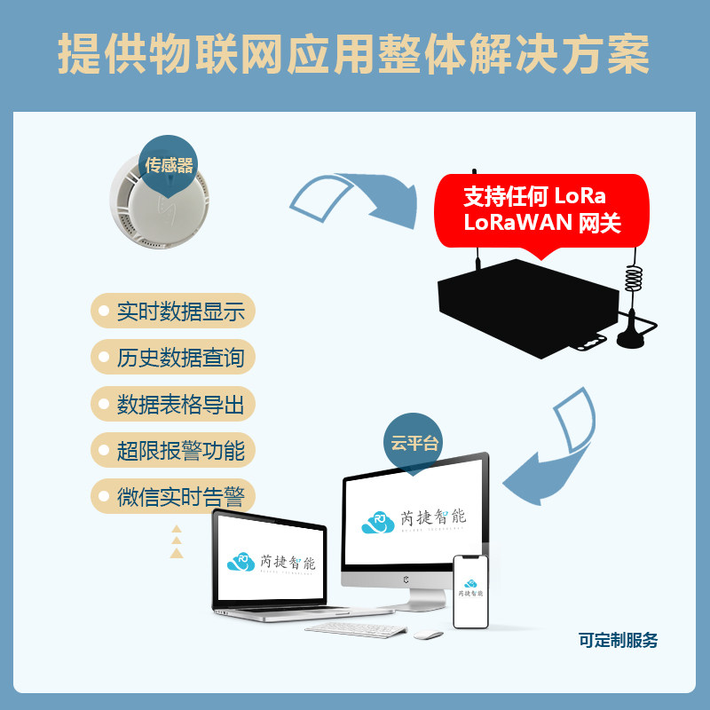 LoRa/LoRaWAN烟雾报警器商用家用独立火灾烟感探测国网输变电标准