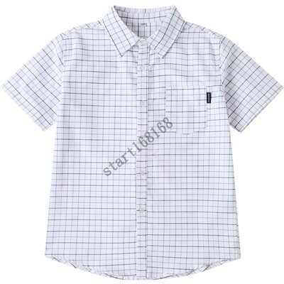 starting 中小学生校服学院风英伦风夏装格子衬衫短袖男上衣班服