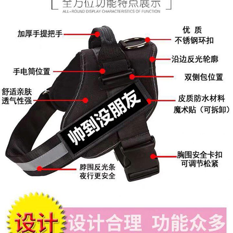 狗狗牵引绳中大型犬胸背带金毛狗链哈士奇萨摩耶外出狗牌定制刻字