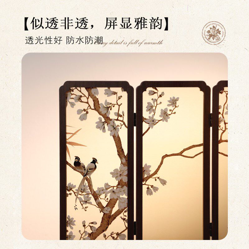 母亲节礼物桌面小屏风摆件开学送老师花鸟竹子茶台边柜画商务送礼