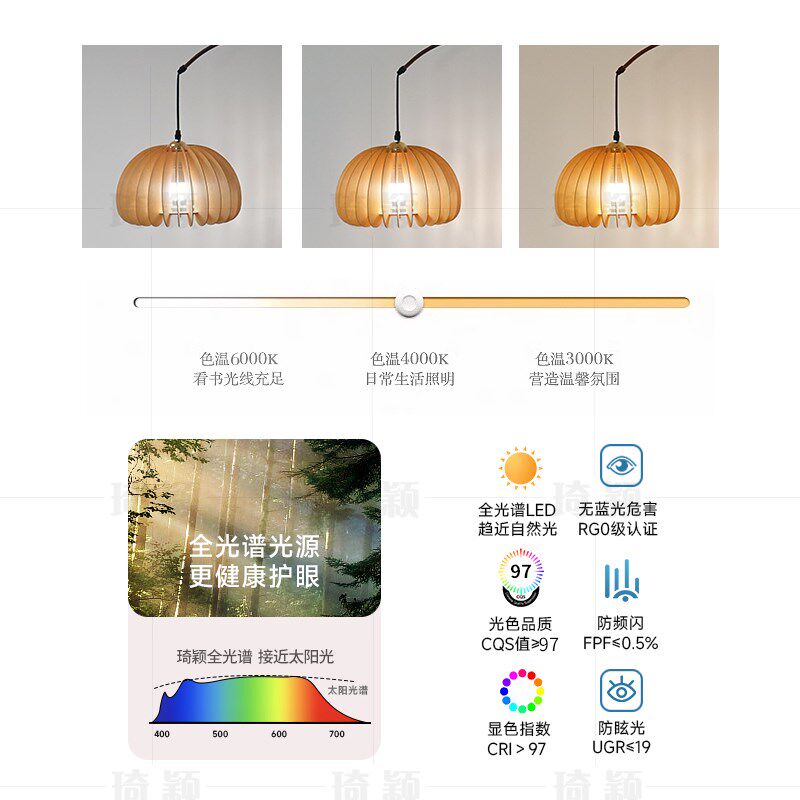 中古客厅沙发旁边落地灯置物架一体高级感设计师立式复古钓鱼灯具