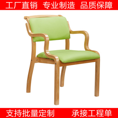 老年公寓康养机构适老化实木餐椅养老院敬老院餐厅椅子弯曲木布艺