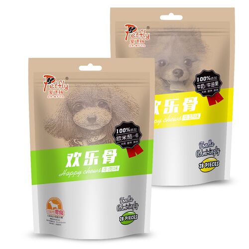 宠飞扬狗零食欢乐骨牛肉牛奶味泰迪吉娃娃博美巴哥洁齿磨牙奖励品