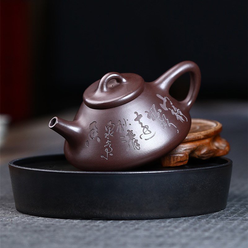 凤鸣石瓢紫砂壶宜兴手工原矿石红纳瓢茶壶会出声会叫的茶具蜂鸣壶