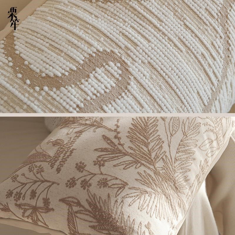 法式奶油沙发客厅奶茶色沙发长靠枕枕文艺风加长腰枕套睡觉长抱枕